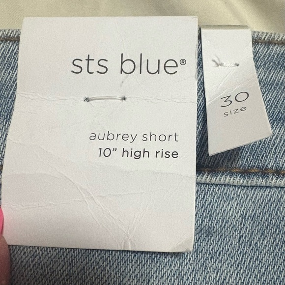 STS Blue Light Blue Jean Shorts Distressed High-Waisted - Picture 5 of 5